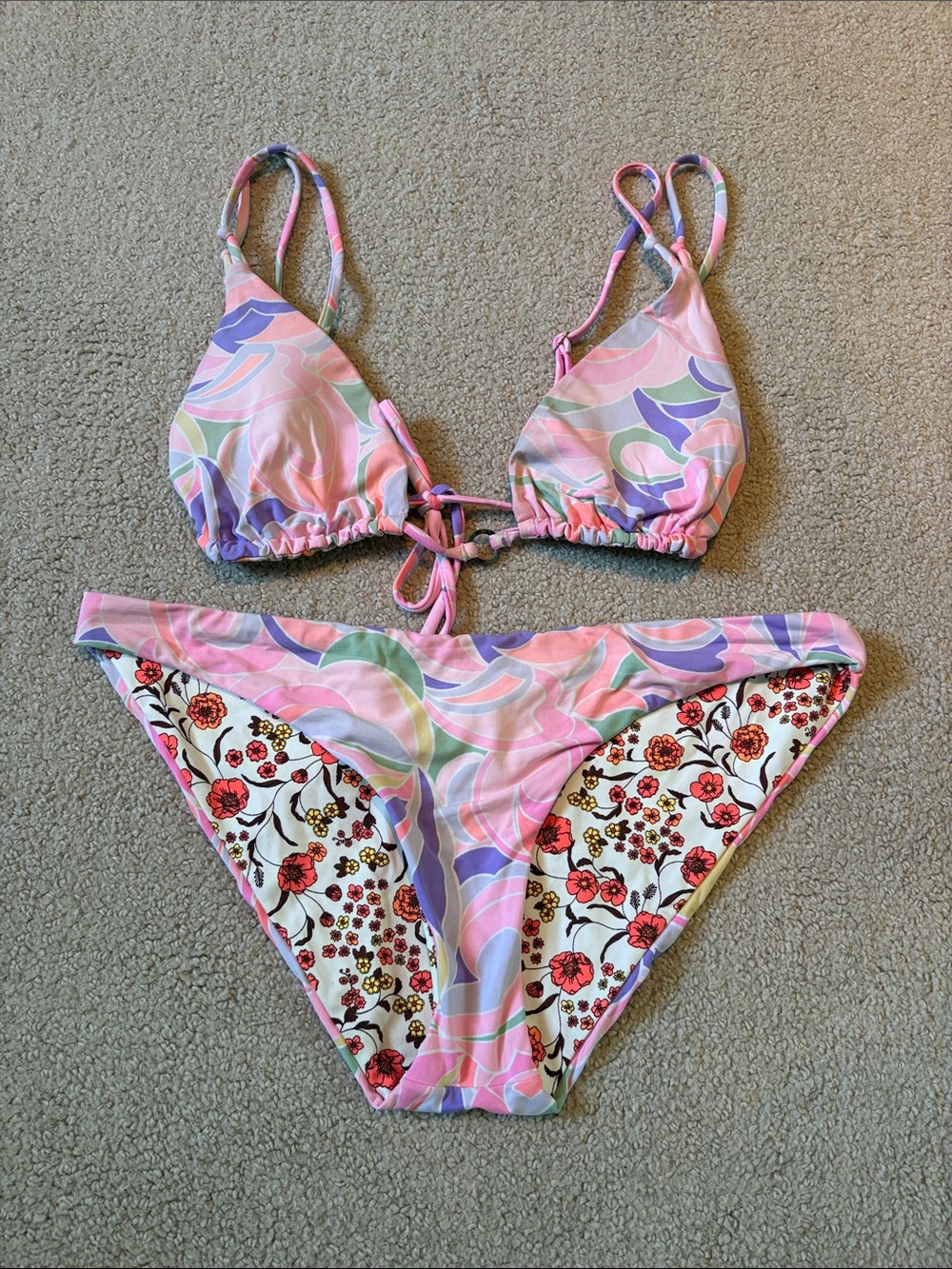 Maaji Reversible Bikini Set M Top L Bottoms